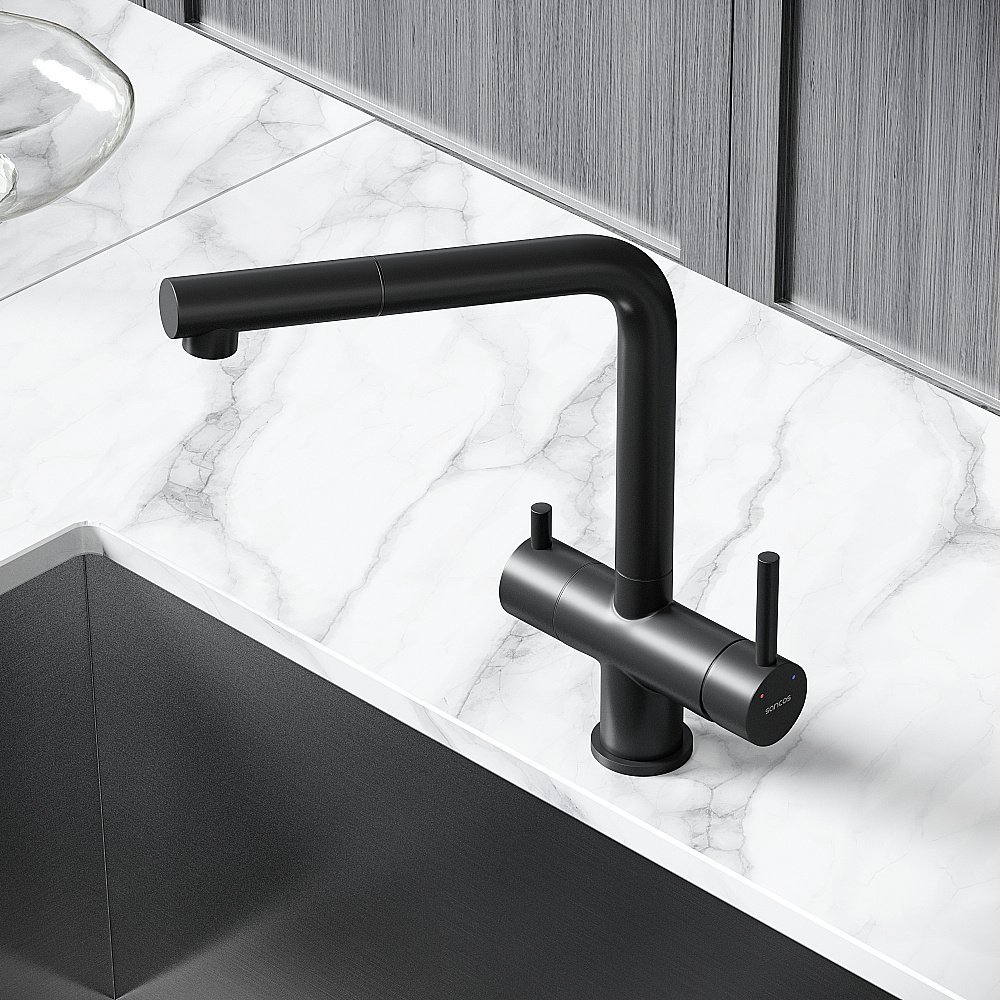 Смеситель для кухни Sancos Spin SC4015MB черный матовый купить в интернет-магазине сантехники Sanbest