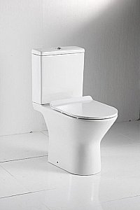 Унитаз-компакт Bravat Cena CX21206UW безободковый, с бачком, с крышкой микролифт купить в интернет-магазине Sanbest