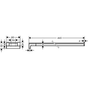 Полотенцедержатель Hansgrohe AddStoris 41770340 хром темный матовый купить в интернет-магазине сантехники Sanbest