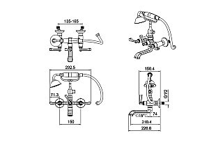 Смеситель для ванны Savoy Crosswater R-11-04-W-PC хром купить в интернет-магазине сантехники Sanbest