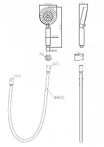 Душевой гарнитур BelBagno BB-DFS-5-CRM купить в интернет-магазине сантехники Sanbest