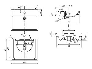 Тумба с раковиной Misty GLOSTER 06060-48-2 60 графит для ванной в интернет-магазине Sanbest