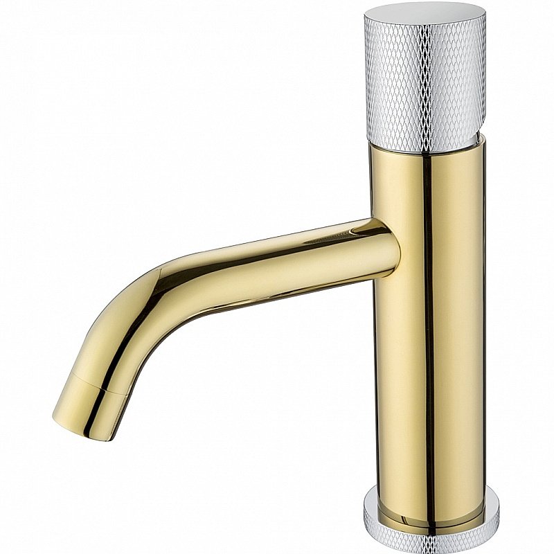 Смеситель для раковины Boheme Stick 121-GCR.2 золото/ручка хром купить в интернет-магазине сантехники Sanbest