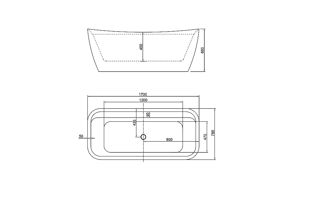 Ванна акриловая Aquatek АМАДЕО 170х78 белая глянцевая купить в интернет-магазине Sanbest
