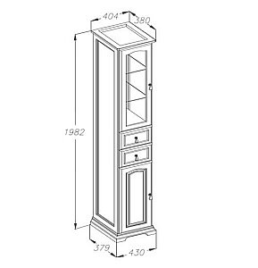 Пенал Опадирис Риспекто 40 слоновая кость для ванной в интернет-магазине сантехники Sanbest