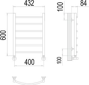 Полотенцесушитель водяной Terminus Классик П6 400х600 купить в интернет-магазине сантехники Sanbest