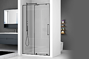 Душевая дверь Royal Bath BERN-S RB100-T-BL 100x195 стекло прозрачное/профиль черный купить в интернет-магазине Sanbest