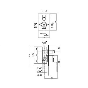 Смеситель для душа Webert Pegaso PE860101010 золото купить в интернет-магазине сантехники Sanbest