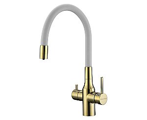 Смеситель для кухни Paulmark Salix Sa213419-Gw золото/белый купить в интернет-магазине сантехники Sanbest