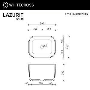 Раковина WhiteCross Lazurit 50x40 0713.050040.200S белая матовая купить в интернет-магазине Sanbest