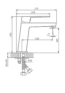 Смеситель для раковины Rush Thira TR3635-12Grey графит купить в интернет-магазине сантехники Sanbest