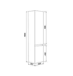 Пенал Iddis Zodiac ZOD35A0i97 белый матовый/светлое дерево для ванной в интернет-магазине сантехники Sanbest