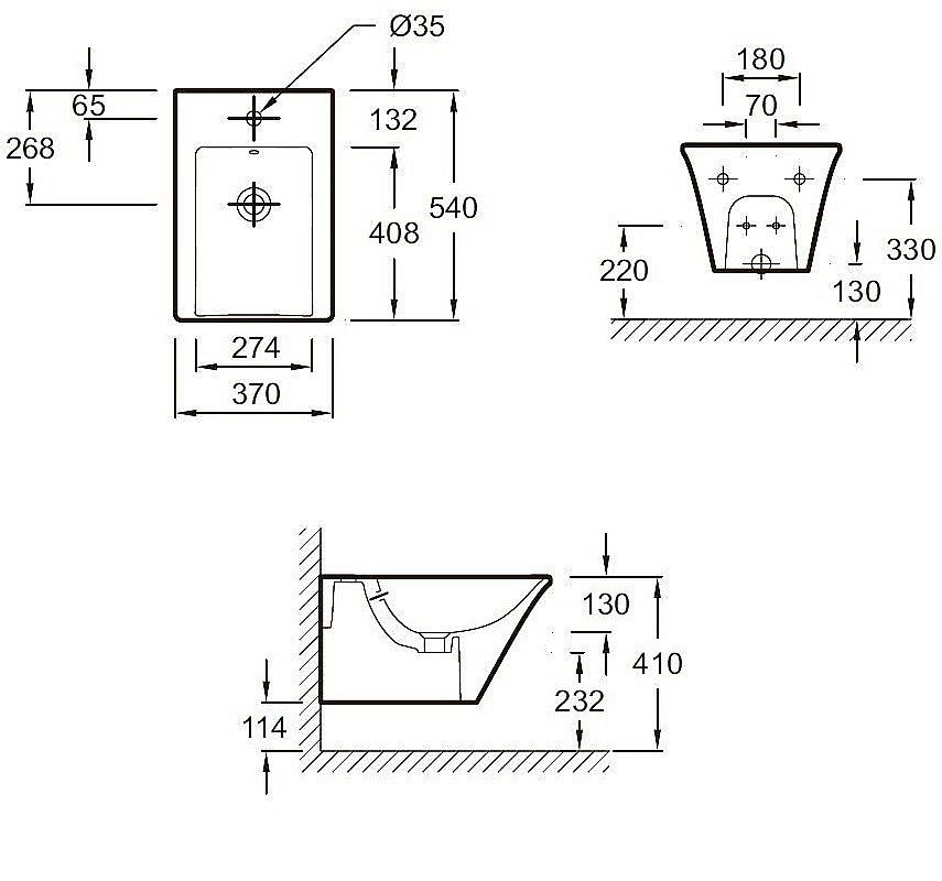 Биде подвесное Jacob Delafon GRANDS BOULEVARDS EMH0002-00 белое купить в интернет-магазине Sanbest