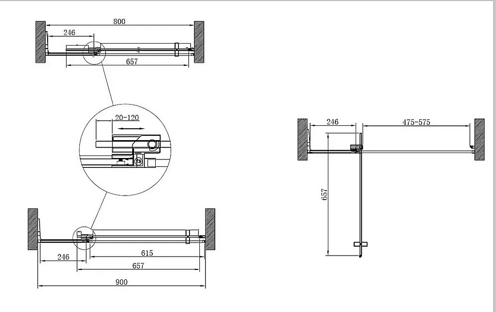Душевая дверь Cezares Slider-B-1-80 купить в интернет-магазине Sanbest