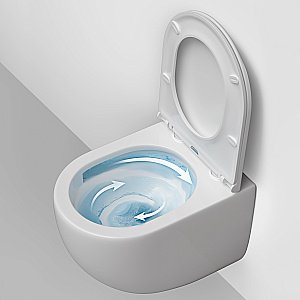 Унитаз подвесной Ceramica Nova Metropol CN4002T белый, с крышкой микролифт, безободковый, слив-торнадо купить в интернет-магазине Sanbest
