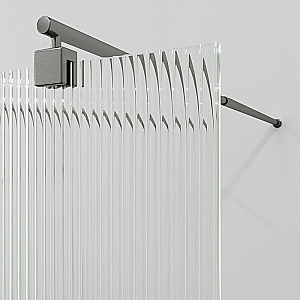 Душевое ограждение WasserKRAFT Vechte 60W44GR-FL 100 фиксатор графит/стекло рифленое купить в интернет-магазине Sanbest