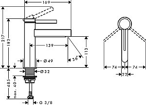 Смеситель для раковины Hansgrohe Finoris 76023000 купить в интернет-магазине сантехники Sanbest