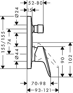 Смеситель для душа Hansgrohe Logis 71405000 купить в интернет-магазине сантехники Sanbest