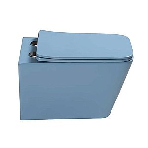 Унитаз подвесной SantiLine SL-5007BL голубой матовый, безободковый, с крышкой микролифт купить в интернет-магазине Sanbest