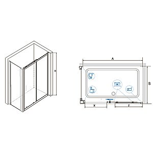 Душевой уголок RGW Classic CL-48 (CL-14 + Z-050-1) 120x60 стекло прозрачное/профиль хром купить в интернет-магазине Sanbest