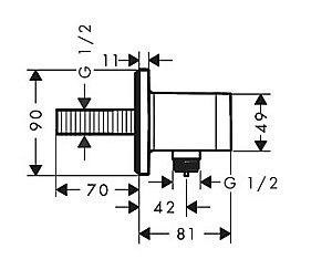 Подключение для шланга Hansgrohe FixFit E 26889140 шлифованная бронза купить в интернет-магазине сантехники Sanbest