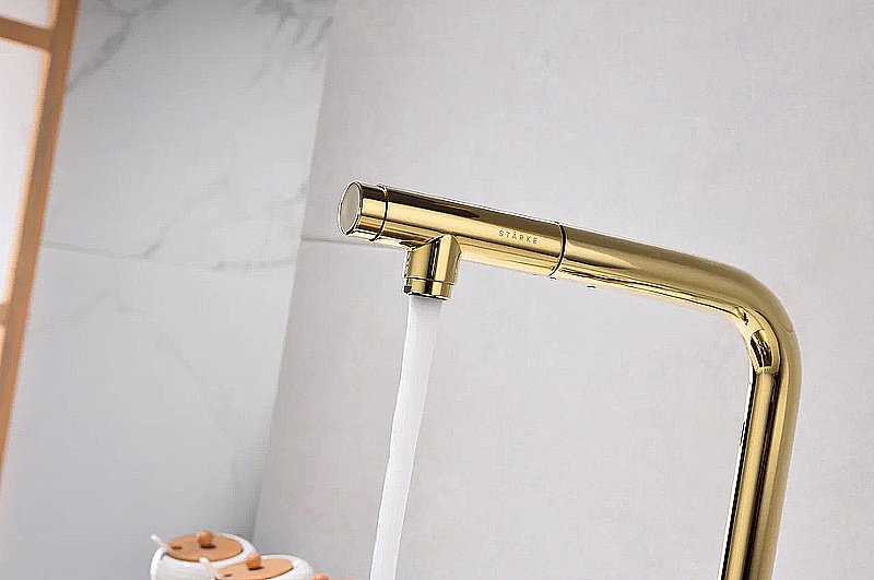 Смеситель для кухни Paulmark Viper Vi213105-G золото купить в интернет-магазине сантехники Sanbest