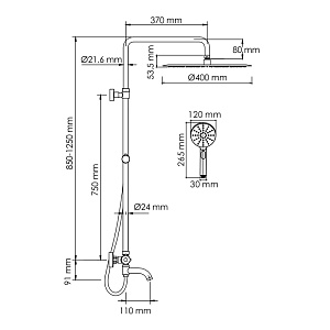 Душевая система WasserKraft SET2742 Thermo хром купить в интернет-магазине сантехники Sanbest