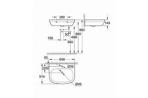 Раковина с полупьедесталом Grohe Euro Ceramic GR2003-2 65 купить в интернет-магазине Sanbest