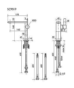 Смеситель для раковины Sancos Linn SC9019BG брашированное золото купить в интернет-магазине сантехники Sanbest