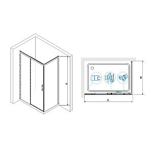 Душевой уголок RGW Leipzig LE-41-1B (LE-12B + Z-060-2B) 190х80 341241198-014 стекло прозрачное/профиль черный купить в интернет-магазине Sanbest