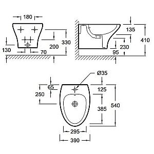 Биде подвесное Jacob Delafon NOUVELLE VAGUE EMD0002-00 купить в интернет-магазине Sanbest