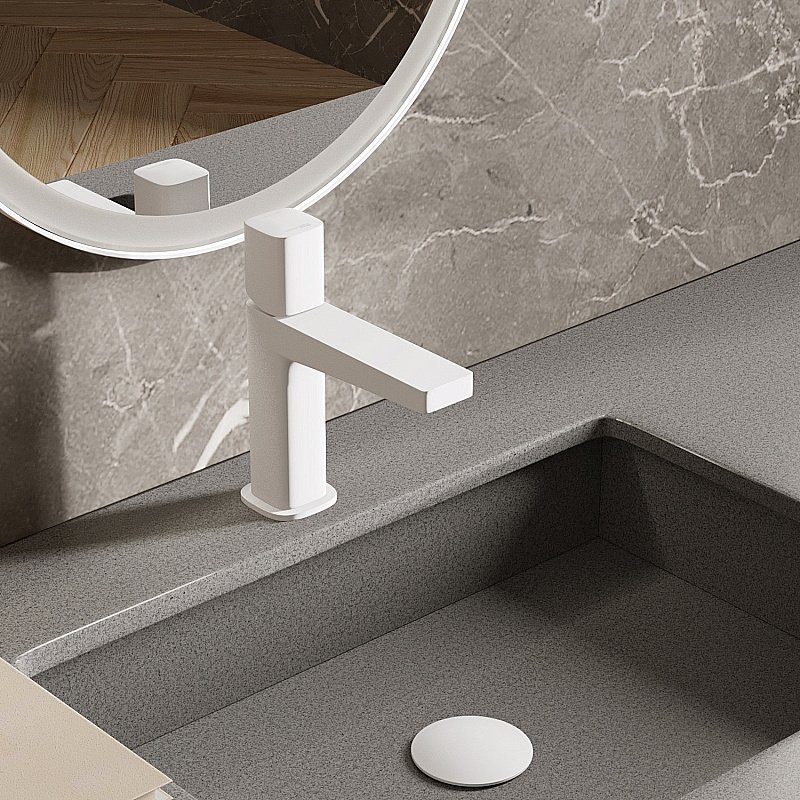 Смеситель для раковины WasserKRAFT Saale 9503 белый матовый купить в интернет-магазине сантехники Sanbest