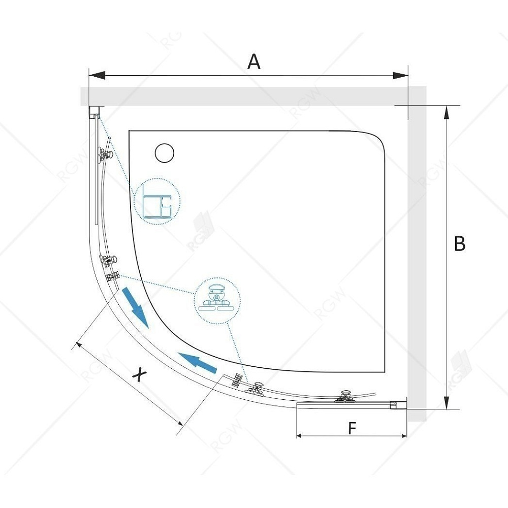 Душевой уголок RGW Classic CL-54B 80x80 купить в интернет-магазине Sanbest