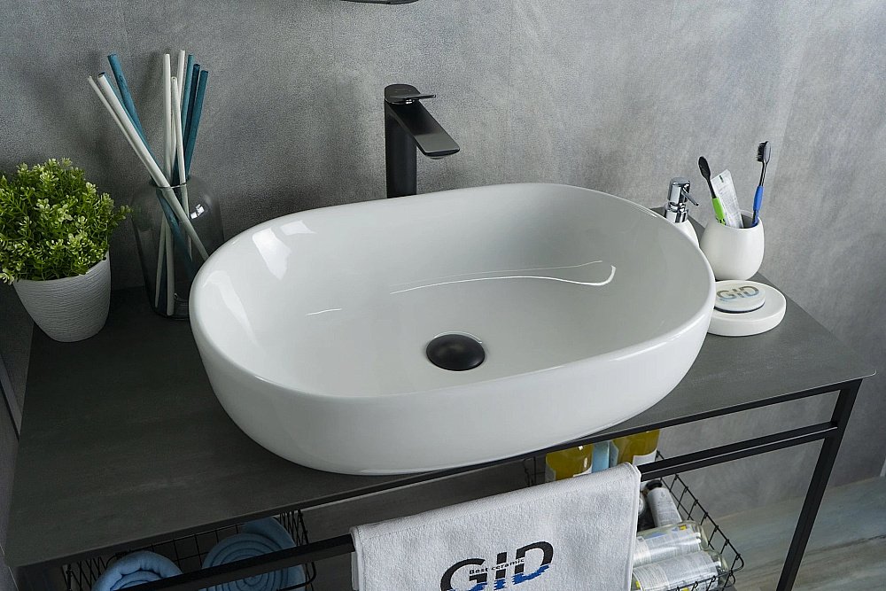 Раковина накладная Gid Lago 60 N9026a 51112 белая купить в интернет-магазине Sanbest