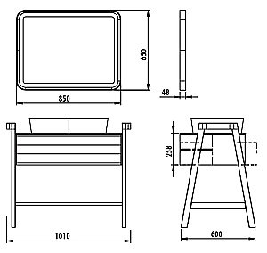 Тумба с раковиной Creavit Truva 100 TR0100.01.ANM+UL060-00AM00E-00 светлое дерево для ванной в интернет-магазине Sanbest