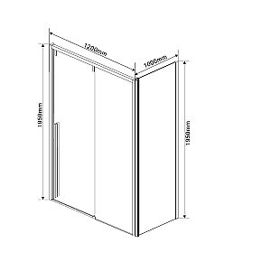 Душевой уголок Vincea Lugano VSR-1L1012CLB-1 120x100 стекло прозрачное/профиль черный купить в интернет-магазине Sanbest