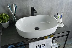 Раковина накладная Gid Lago 60 N9026a 51112 белая купить в интернет-магазине Sanbest