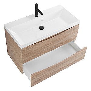 Тумба с раковиной Belbagno MARINO 80 2C-SO/BB800/450-LV-MR-AST Rovere Bianco для ванной в интернет-магазине Sanbest