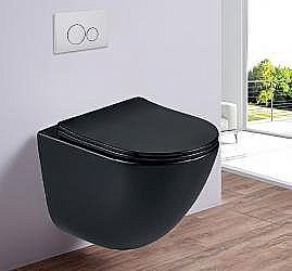 Унитаз подвесной Esbano LOTUS ESUPLOTUBM безободковый, с крышкой микролифт, матовый  черный купить в интернет-магазине Sanbest