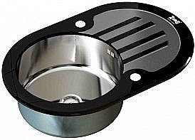 Мойка для кухни ZORG Inox Glass GL-7851-OV-BLACK купить в интернет-магазине сантехники Sanbest