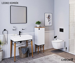 Унитаз подвесной с функцией биде CREAVIT ELEGANT EG321-00 белый, безободковый купить в интернет-магазине Sanbest