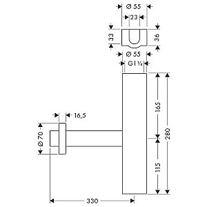 Сифон для раковины Hansgrohe 52100000 хром купить в интернет-магазине сантехники Sanbest