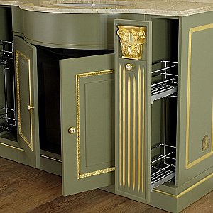 Тумба с раковиной Migliore Ravenna 120 Oliva Dorato для ванной в интернет-магазине Sanbest