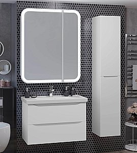 Тумба с раковиной Опадирис Элеганс 90 белая матовая для ванной в интернет-магазине Sanbest