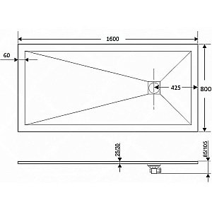 Душевой поддон RGW Stone Tray ST-De 16152816-13 160х80 бежевый купить в интернет-магазине Sanbest