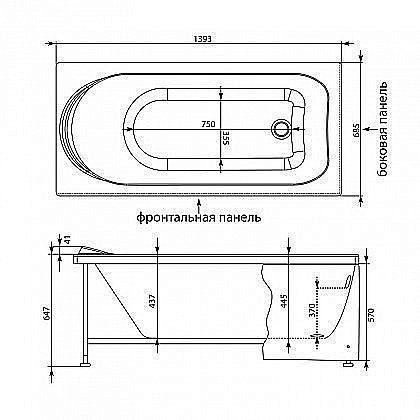 Акриловая ванна Aquanet West 140x70 205560 с к/с купить в интернет-магазине Sanbest