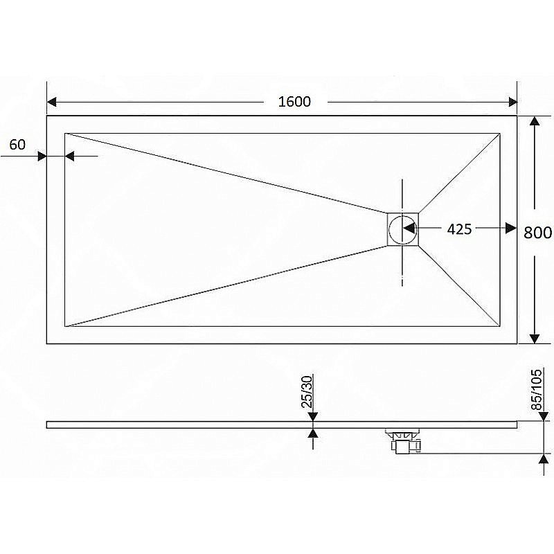 Душевой поддон RGW Stone Tray ST-De 16152816-13 160х80 бежевый купить в интернет-магазине Sanbest