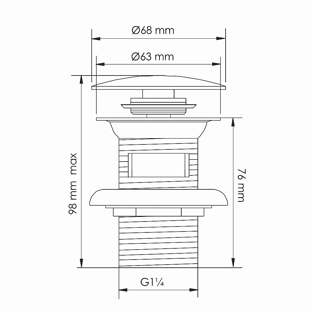 Донный клапан для раковины WasserKraft A344 золото матовое купить в интернет-магазине сантехники Sanbest