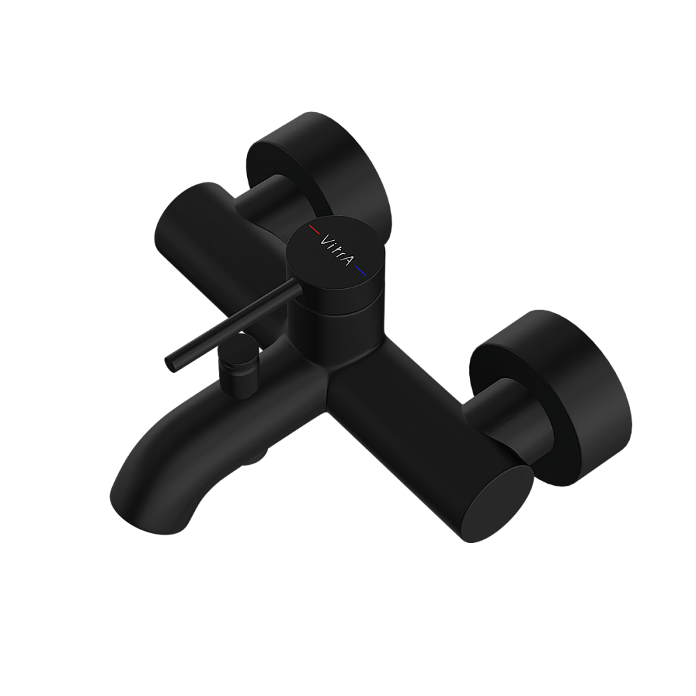 Смеситель для ванны VitrA Minimax Round A4354836EXP матовый черный купить в интернет-магазине сантехники Sanbest