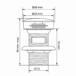 Донный клапан для раковины WasserKraft A344 золото матовое купить в интернет-магазине сантехники Sanbest